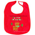 Customized Design Embroidered Cotton Terry Christmas Promotional Baby Bibs Infant Drool Bibs